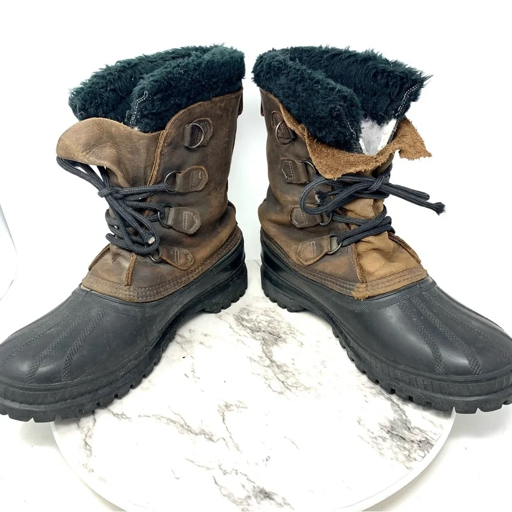Sorel Bighorn Kaufman Felt Lined Snow Boots 9 Mens Cold Weather Warm Utility